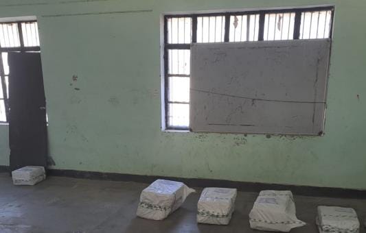 Question papers kept in a windowless forest room