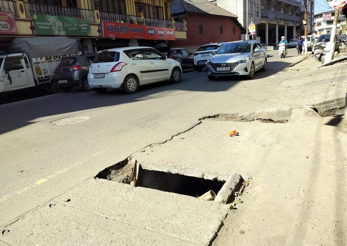 Broken Slabs and Open Drains on Highway Raise Accident Risk Ahead of Monsoon