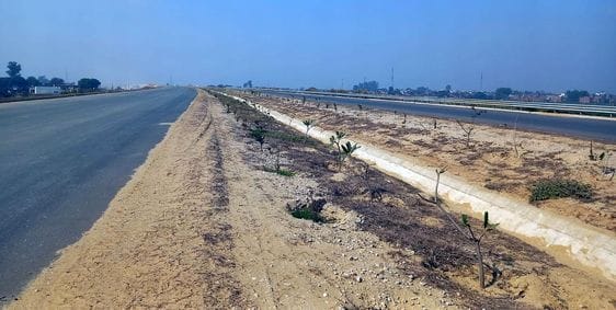 Farmers protest over the survey and gazette notification for the proposed Vindhya Expressway.