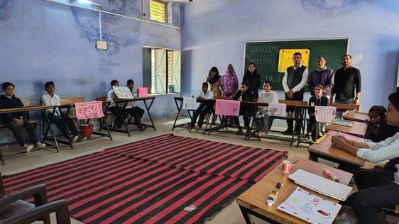 Girl students presented models in STEAM fair