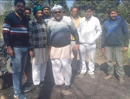 Villagers stopped the construction work alleging poor quality of road material