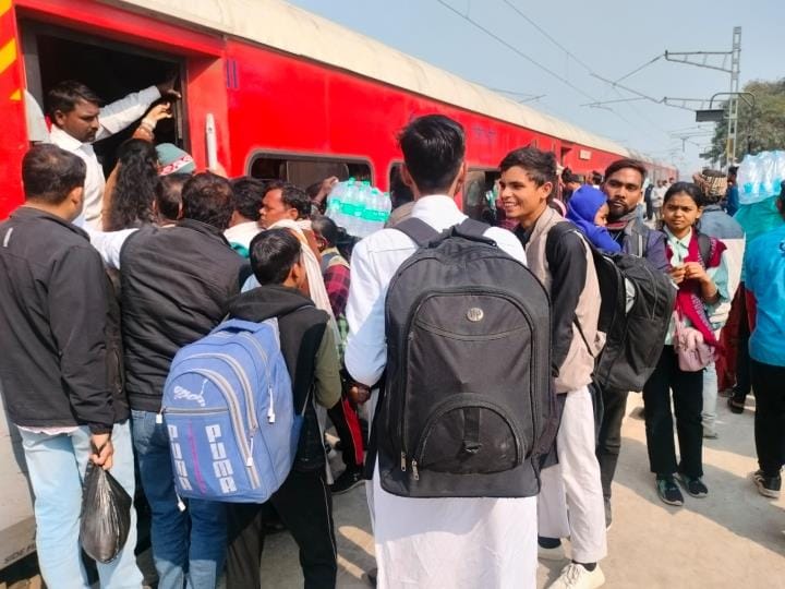 There was a scuffle for seats in the coach, many missed the train