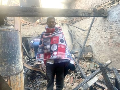 House caught fire due to short circuit and cylinder explosion