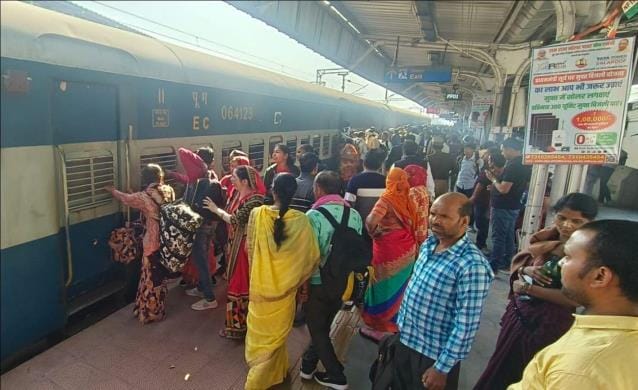 Passengers created a ruckus when the gate of Kumbh Special was closed
