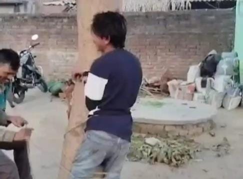 Teenager tied to a tree and beaten on suspicion of mobile theft, video goes viral