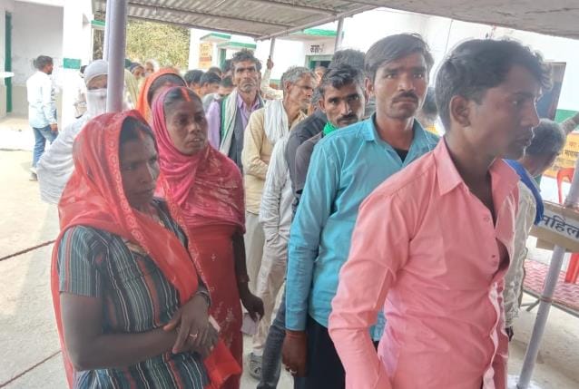 Voters came out of their homes to elect the village head