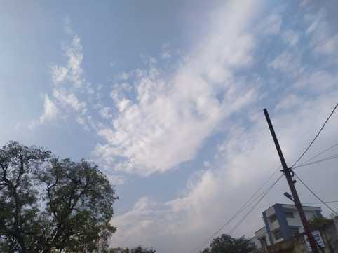 Due to cloud cover, maximum temperature increased and minimum dropped, no possibility of rain.