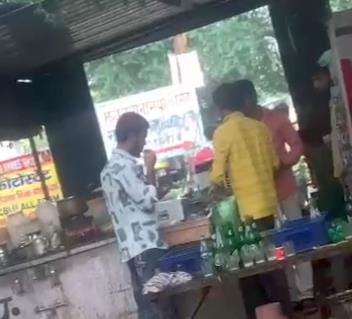 Tea, juice and cigarettes are being sold at the authorized booth by breaking the grill of the government college.