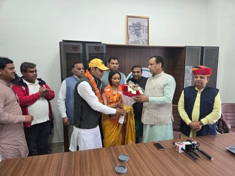 After the no-confidence motion, the chairperson wore the BJP flag.