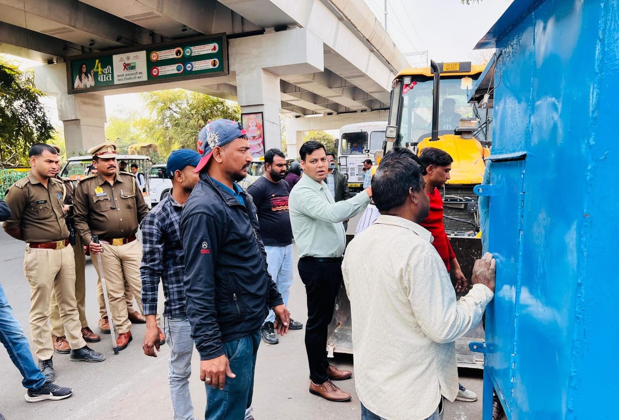 Encroachment removed from Bhootnath market, fine recovered