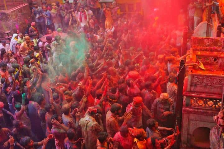 Shri Radhavallabh Temple resonating with devotion, colors and name of Radha.