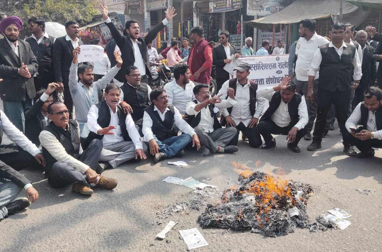 Advocates protested and blocked the road