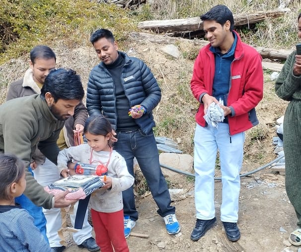 School materials given to fire affected children