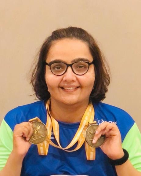 Ekta Bhayan won two gold medals in the National Para Athletics Championship