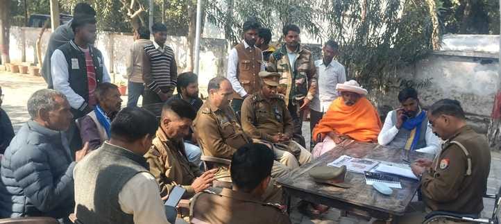 The board outside the temple was uprooted by a tractor and thrown into the canal, causing uproar