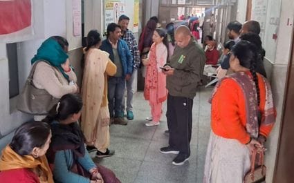 Patients gathered at Jogindernagar Hospital, some returned without treatment