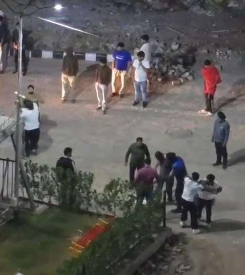 There was a fight between two groups outside the Future Heights Society in Kharar, bullets were fired