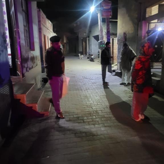 Masked men opened fire in the air in the street of Sarpanch's residence in Shekhpura.