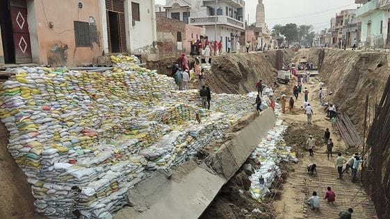 Land slide team called to stop the sinking of underpass on JD 7