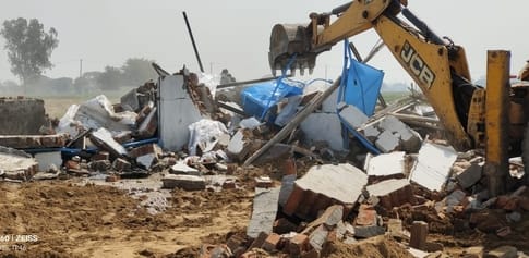 Three colonies being developed on 20.5 acres in Issarheri village were demolished
