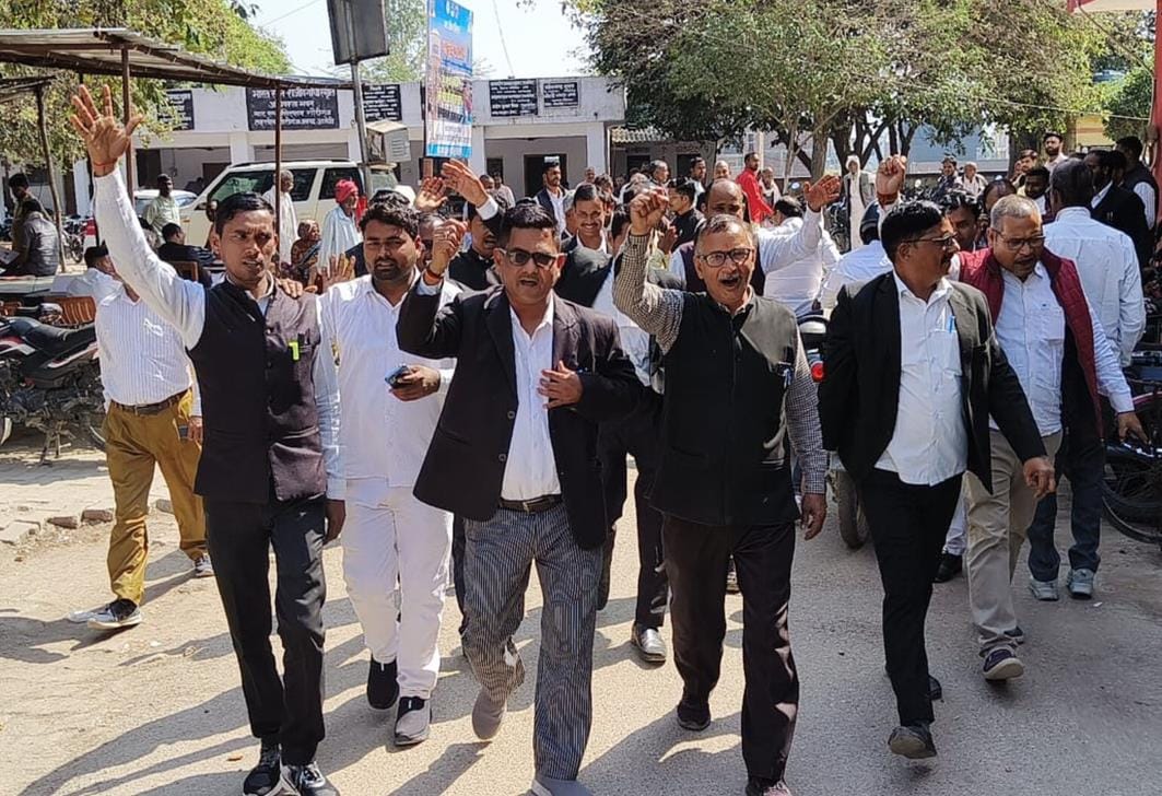 Lawyers demonstrated, burnt copies of the bill