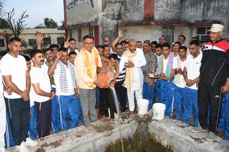 Trainees at JTI take a dip in the holy waters of Maha Kumbh