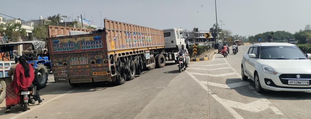 Vehicles stopped at various places