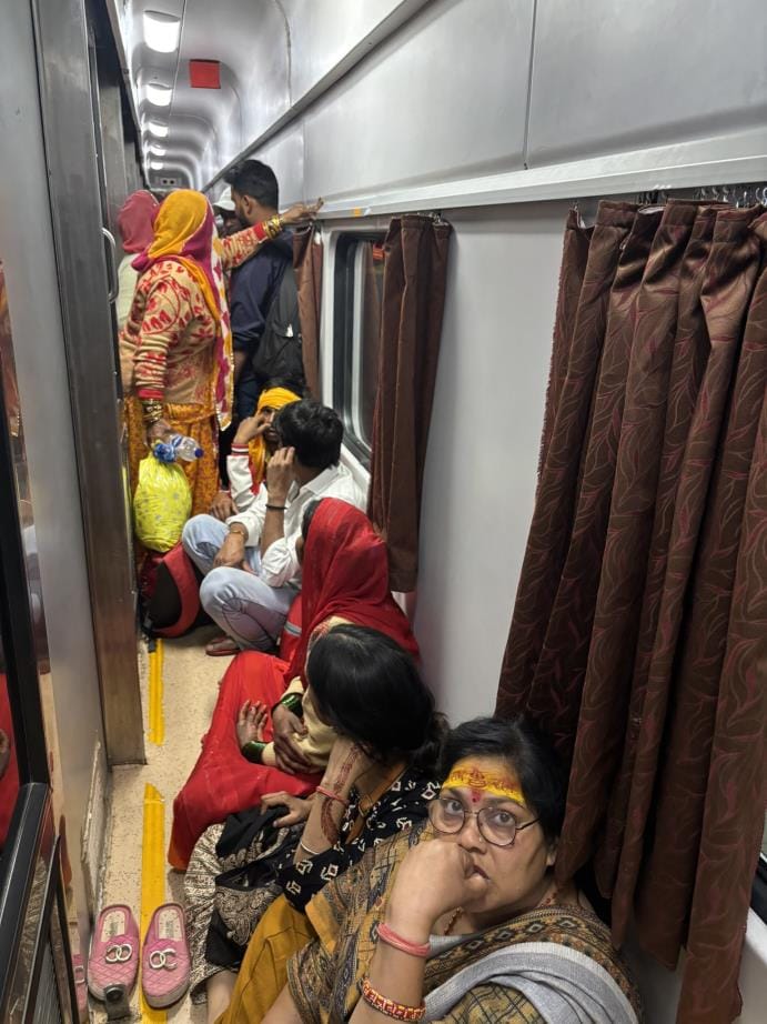 Nine trains cancelled, people jostling to board others