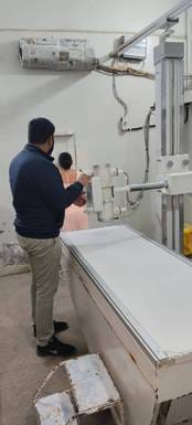 Hepatitis C sample started in the hospital after two months and X-ray machine started after seven days