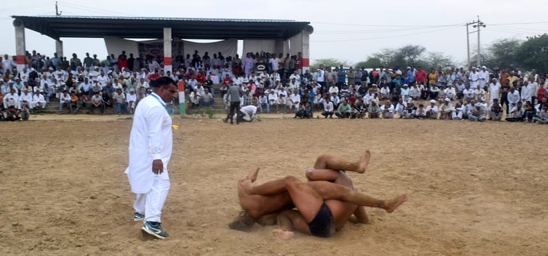 Wrestlers showed their strength in wrestling match