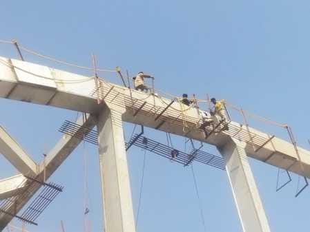 Workers forced to work on overbridge by risking their lives