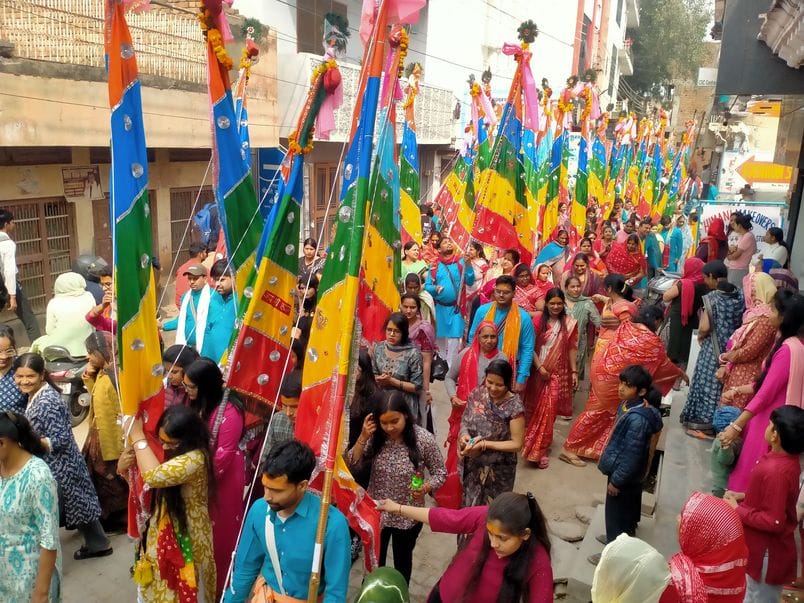 Shri Shyam Mandal took out Baba Shyam's Nishan and procession