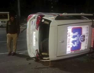 Tipper driver fleeing from illegal mining hits PCR, overturns thrice