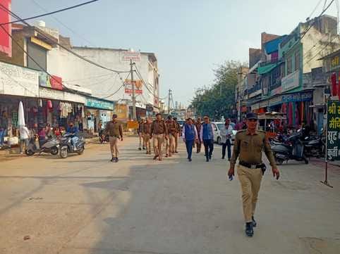 Flag march taken out in Ateli Mandi regarding elections