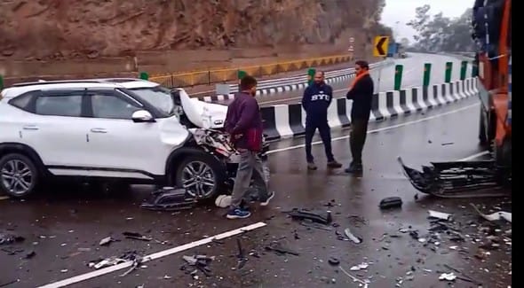 Collision between truck and car near Ranital market