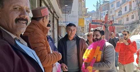 Congress youth leader Vinay Haita received grand welcome in Theog