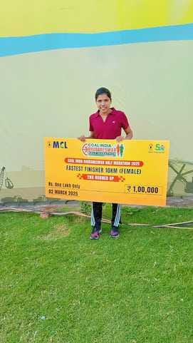 Neeta became runner up in the marathon held in Bhubaneswar