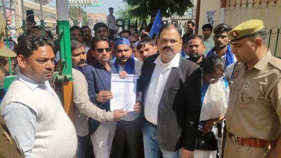 Protest held against attack on MP Chandrashekhar Azad