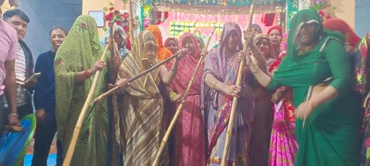 In Nauhjheel, women are oiling sticks
