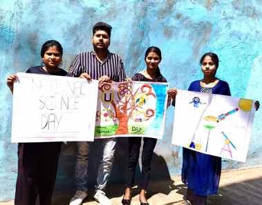 Umaria On National Science Day youth team organized painting competition and explained importance of science