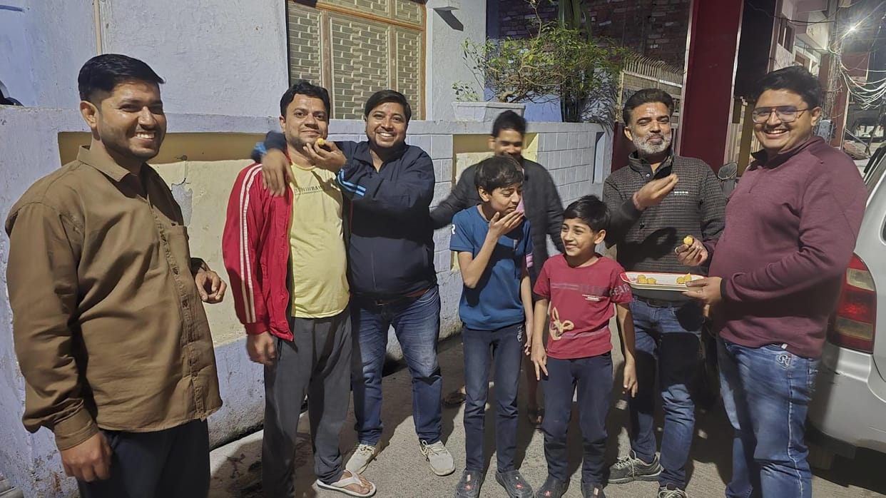 Cricket fans celebrate India's victory in Champions Trophy