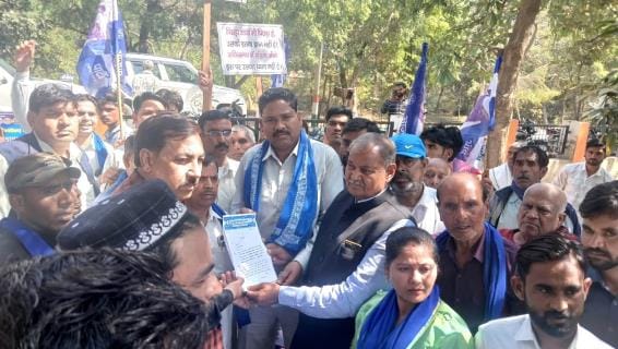Protest held against attack on Chandrashekhar's convoy