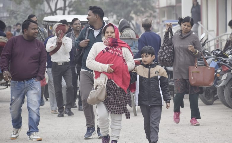 The effect of snowfall on the mountains was seen in the Terai region