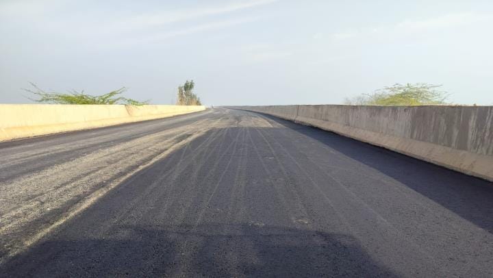 Railway overbridge ready in village Mundhal
