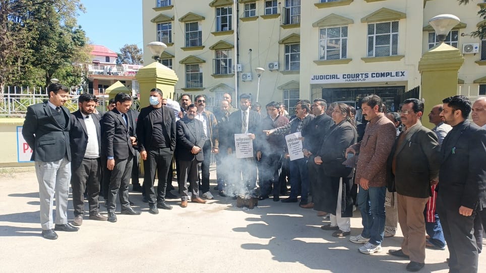 Lawyers protested by burning copies of the bill