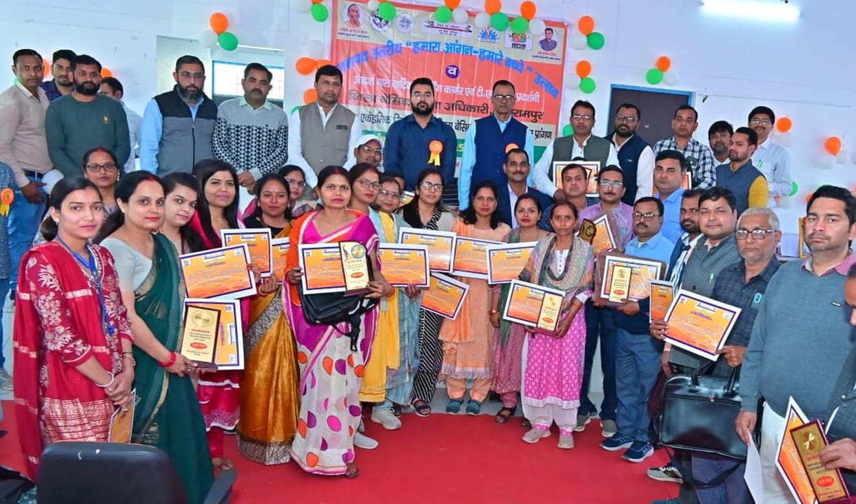 60 teachers, Anganwadi workers and students were honored