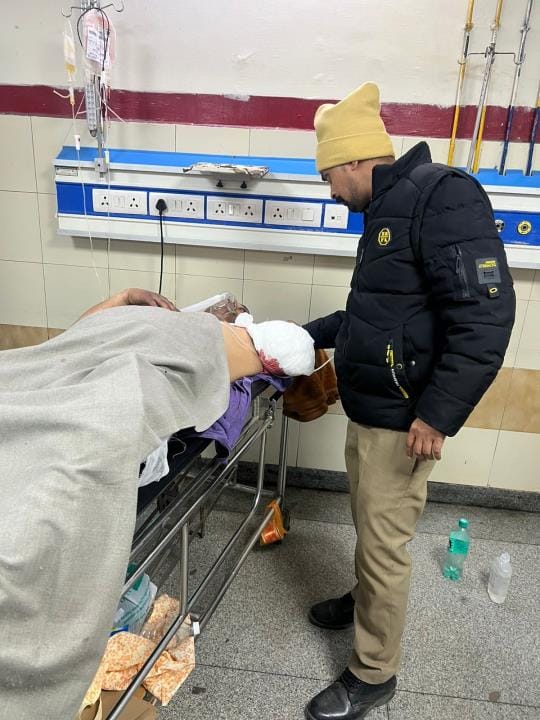 Head constable's arm severed after being hit by container, condition critical