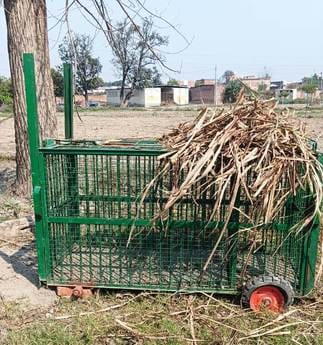 The forest department has set up a cage to catch the leopard