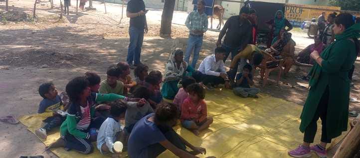 Children from slums were made aware