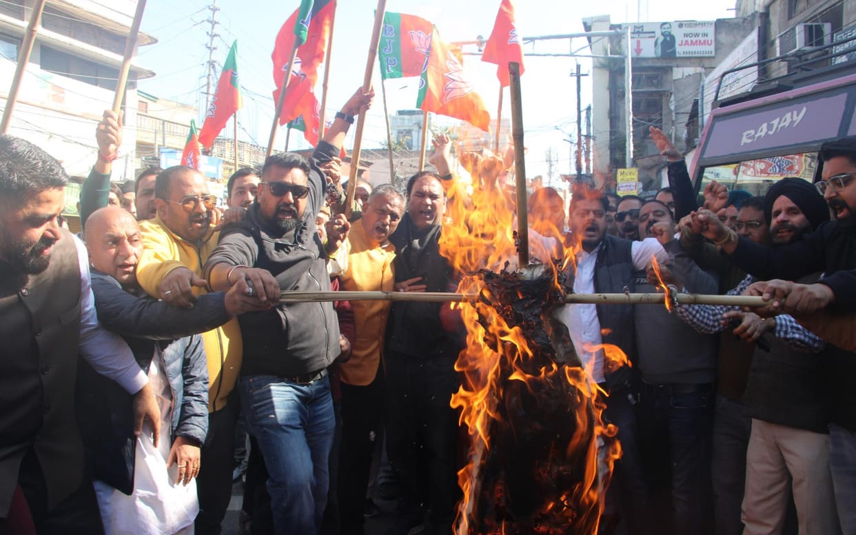 jammu, political, protest, bjp